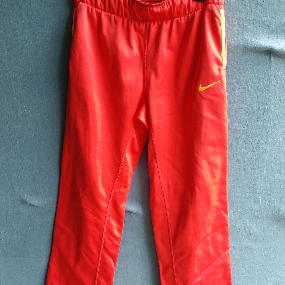 Nike Dri-Fit Girls SZ Large Coral Track Pants Y1